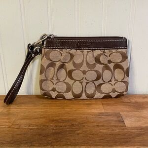Coach Signature Pleated Wristlet